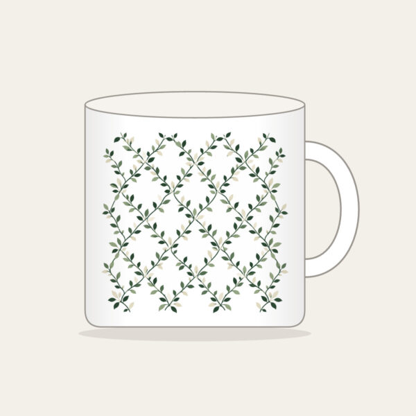 Product image Forest Green Trellis with Tiny Leaves Mug