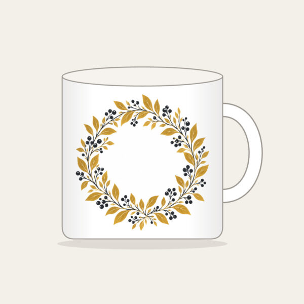 Product image Gold Botanical Leaf and Berry Wreath Mug