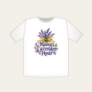 Mama's Lavender Hour T-Shirt in white