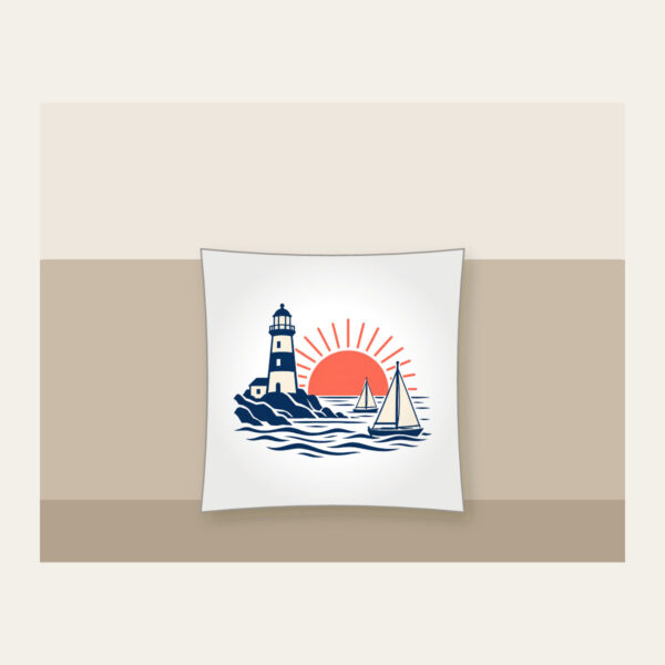 Product image Lighthouse and Two Sailboats Pillow