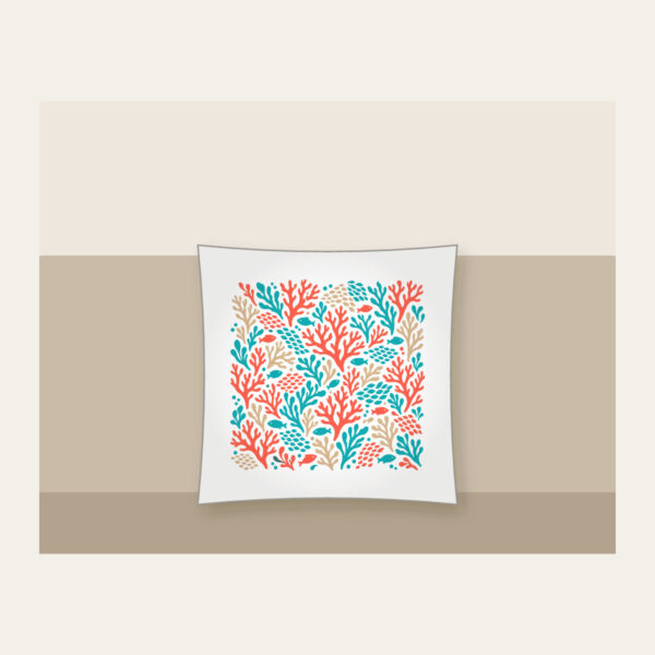 Product image Coral Branch and Fish Scale Mosaic Pillow