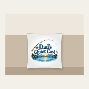 Dad's Quiet Cast Pillow in white