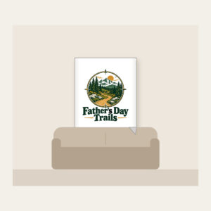 Father's Day Trails Fleece Blanket in white