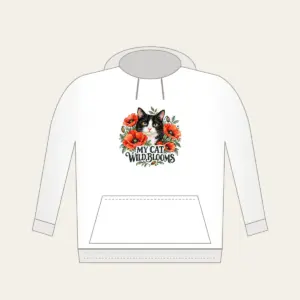 MY CAT WILD BLOOMS Hoodie in white