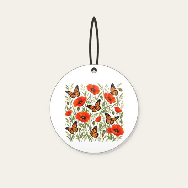 Product image Butterflies Among Poppies Ceramic Ornament