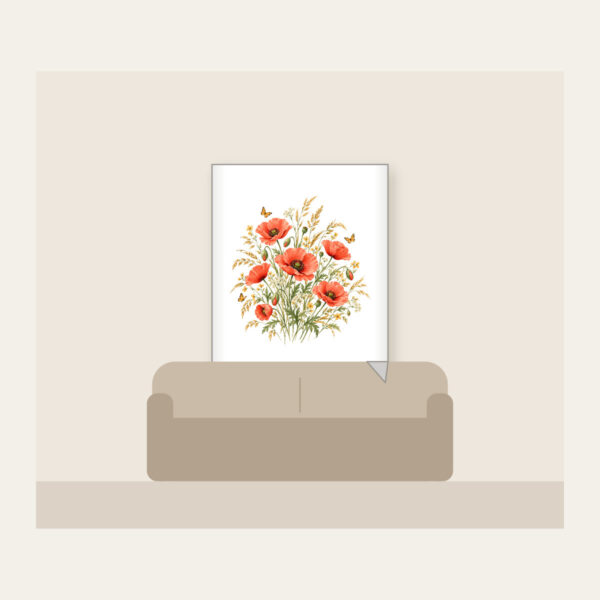 Product image Poppies, Grasses and Tiny Butterflies Fleece Blanket