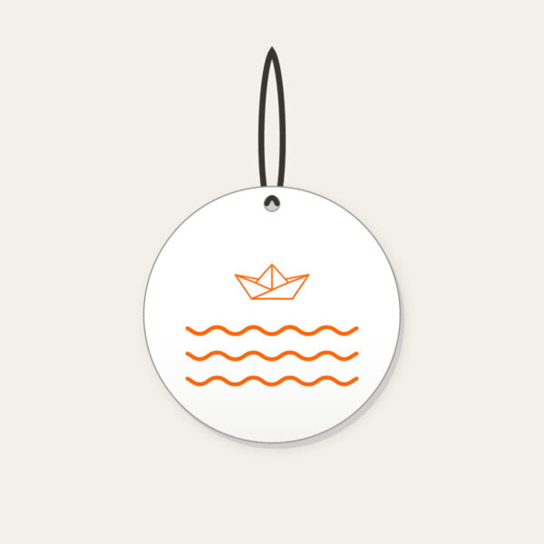 Product image Paper Boat on Ripples Ceramic Ornament