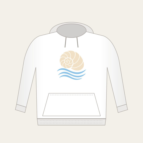 Product image Cream Spiral Shell Over Blue Currents Hoodie
