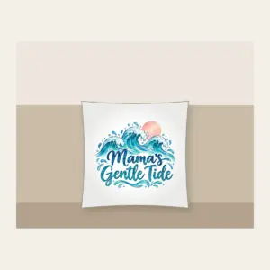Mama's Gentle Tide Pillow in white