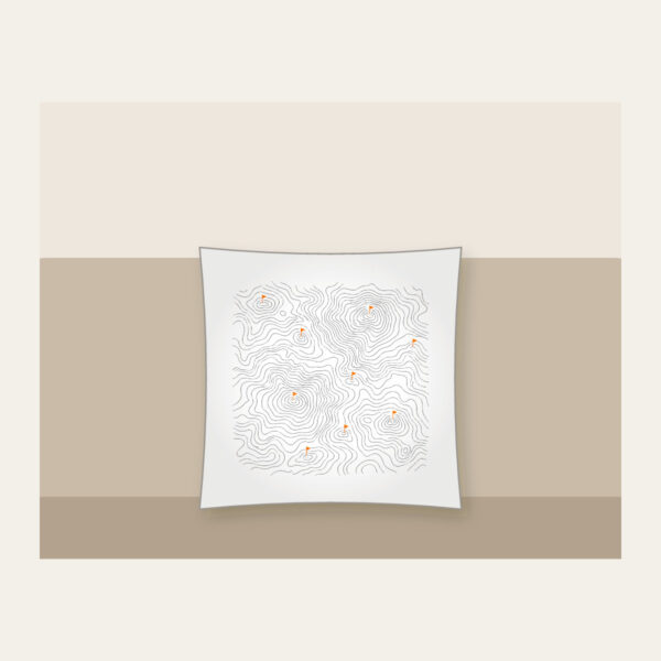 Product image Topographic Lines and Trail Markers Pillow