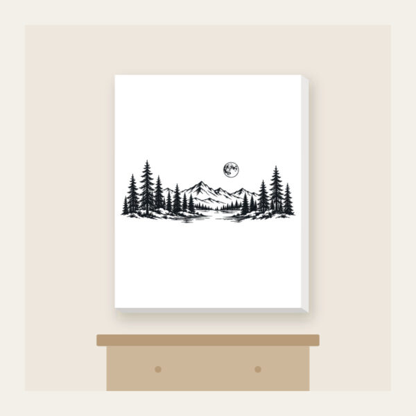 Product image Pine Tree Line and Crescent Moon Canvas Print