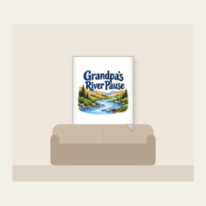 Grandpa's River Pause Fleece Blanket in white