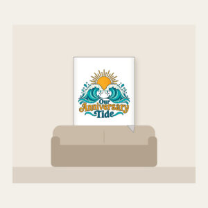 Our Anniversary Tide Fleece Blanket in white