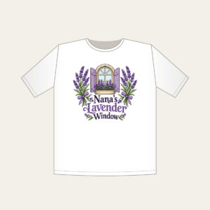 Nana's Lavender Window T-Shirt in white