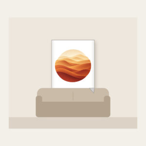 Sand-to-Rust Dune Gradient Fleece Blanket in white: A sand-to-rust gradient with gentle dune lines sweeps across the artwork.