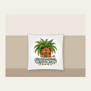HOUSEWARMING ROOTED JOY Pillow in white