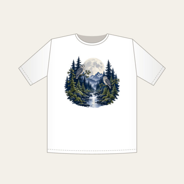 Product image Moonlit Pine Forest with Owls T-Shirt