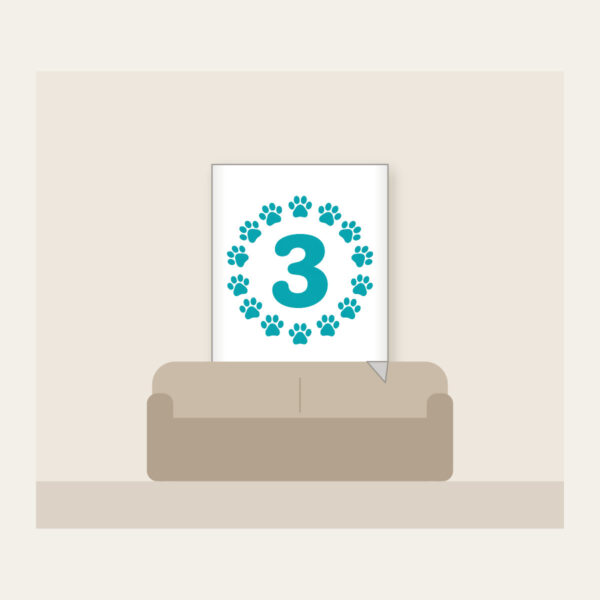 Product image Teal Paw Circle with Number Three Fleece Blanket