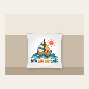 NEW BABY TINY SAILS Pillow in white