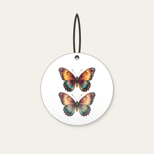Product image Amber Plum Watercolor Butterfly Ceramic Ornament