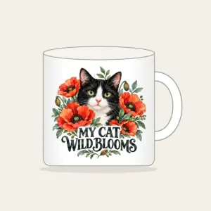 MY CAT WILD BLOOMS Mug in white