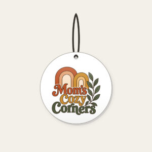Mom's Cozy Corners Ceramic Ornament in white