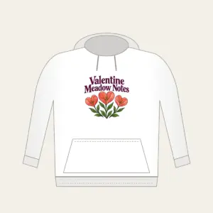 Valentine Meadow Notes Hoodie in white