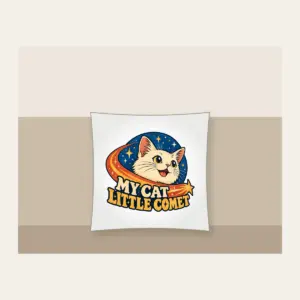 MY CAT LITTLE COMET Pillow in white