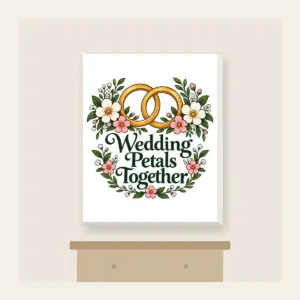 Wedding Petals Together Canvas Print in white