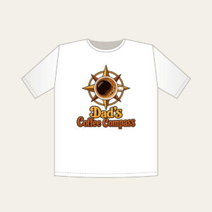 Dad's Coffee Compass T-Shirt in white