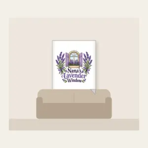 Nana's Lavender Window Fleece Blanket in white