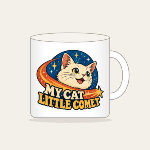 MY CAT LITTLE COMET Mug in white