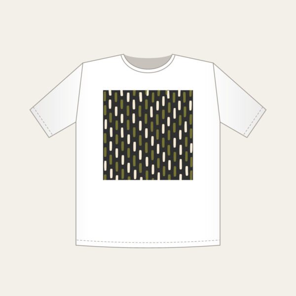 Product image Staggered Olive Dashes on Charcoal T-Shirt
