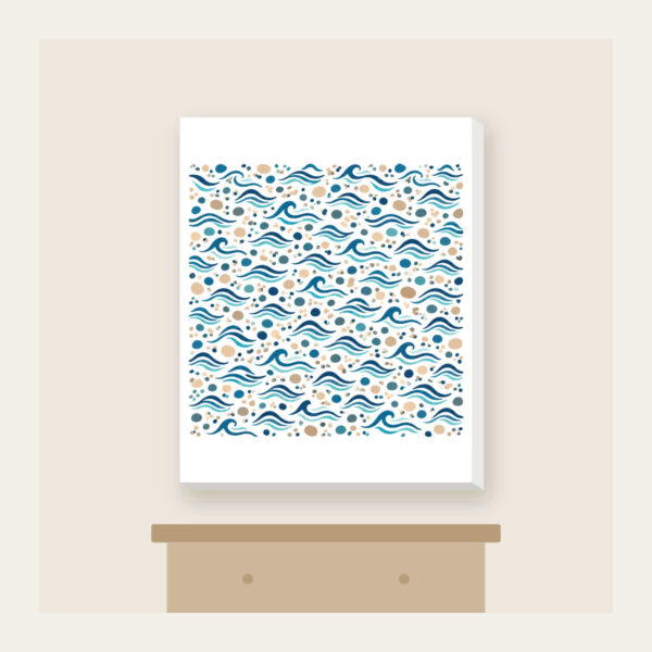 Product image Tiny Waves and Pebbles Repeat Canvas Print