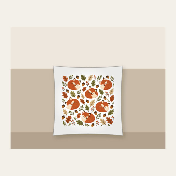 Product image Curled Foxes, Acorns and Leaves Pillow