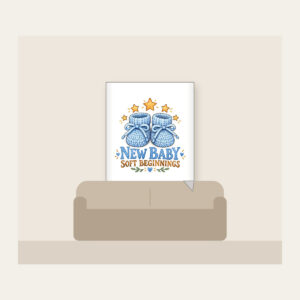 NEW BABY SOFT BEGINNINGS Fleece Blanket in white