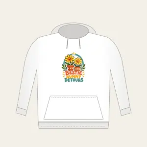 BESTIE SUNNY DETOURS Hoodie in white
