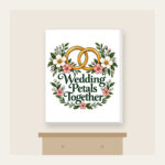 Wedding Petals Together Canvas Print in white