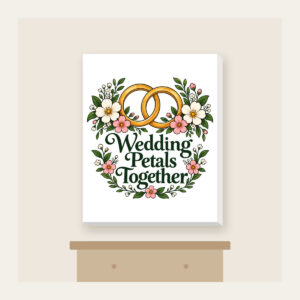 Wedding Petals Together Canvas Print in white