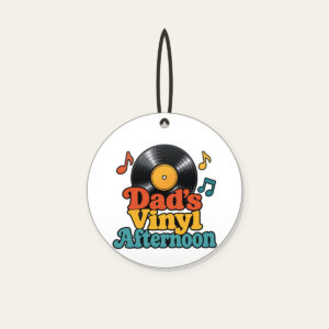 Dad's Vinyl Afternoon Ceramic Ornament in white