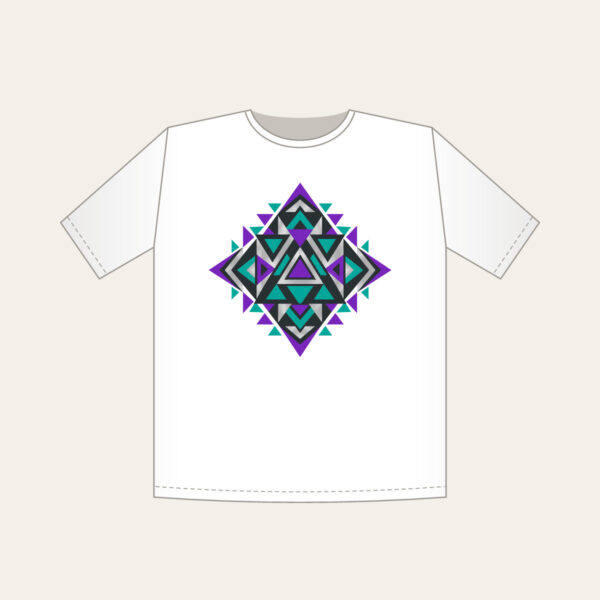 Product image Violet and Teal Triangle Pattern T-Shirt
