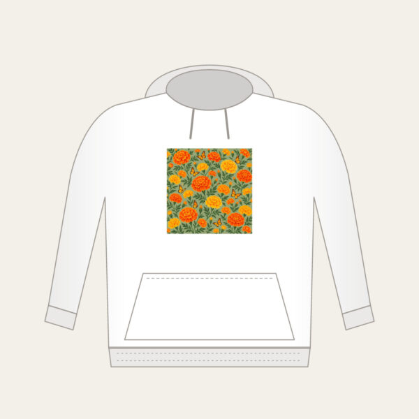 Product image Marigolds and Butterflies on Sage Hoodie
