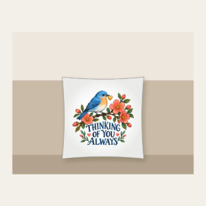 THINKING OF YOU ALWAYS Pillow in white