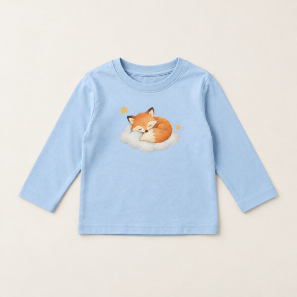 Product image Light Blue Cloud Fox Toddler Long Sleeve Tee