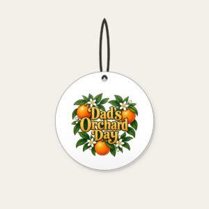 Dad's Orchard Day Ceramic Ornament in white