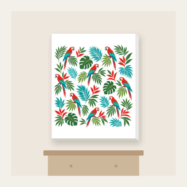 Product image Parrots and Palm Leaves Repeat Canvas Print