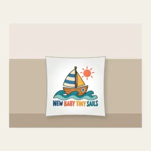 NEW BABY TINY SAILS Pillow in white