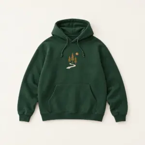 Pine Trail Pullover Hoodie with an original trail notes illustration