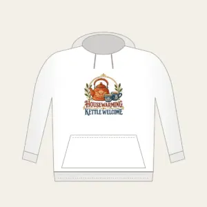 HOUSEWARMING KETTLE WELCOME Hoodie in white
