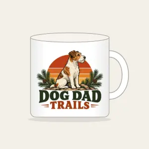 DOG DAD TRAILS Mug in white